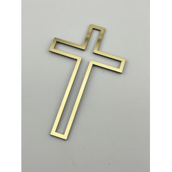 Топер хрестик для торта золотий, на хрещення, великдень